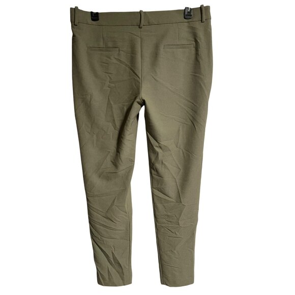 Zara Womens  Olive Green Slim Fit Dress Pants XXL Pockets Slits office Career - Picture 2 of 12